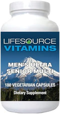 LifeSource Vitamins Mens Senior Multi Vegetarian A Complete Multi for Men 50 yrs and Over 180 Capsules 60 Day Supply