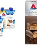 Atkins Creamy Cinnamon Swirl Protein Shake 15G Protein 12 Count And Chocolate Caramel Mousse Bar 1G Sugar 5 Count Bundle