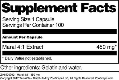 Terravita Maral 4:1-450 Mg (100 Capsules, Zin: 520792)