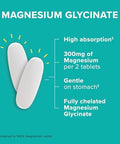 Qunol Magnesium Glycinate 300mg 100% Glycinate Chelated Magnesium Supplement 150ct Tablets