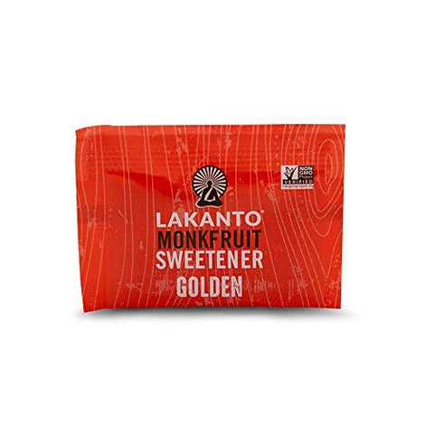 Lakanto Golden Monk Fruit Sweetener with Erythritol Packets - Raw Cane Sugar Replacement, Zero Net Carbs, Zero Calorie, Sweeten on the Go, Coffee, Lemonade, Tea, Desserts - Golden (3g - 100 Count)