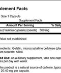 Swanson Guarana 500 Milligrams 100 Capsules