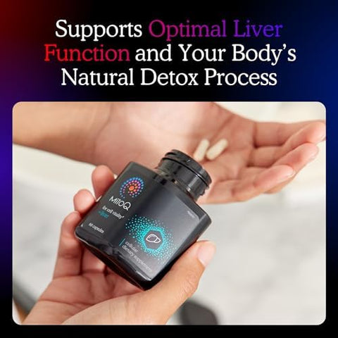 Mitoq +Liver Premium Coq10 Antioxidant - Contains Mitoquinol Mesylate Choline Milk Thistle Selenium - Supports Metabolism Liver Health Bodyâ€™S Natural Detoxification & Cell Vitality (60 Capsules)