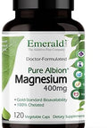 EMERALD LABS Vitamin D3+K2 (60 Caps) and Magnesium (120 Caps) Bone Health Heart Support and Sleep Support with Vitamin D VitalDelta MK7 and Pure Albion Magnesium GlutenFree