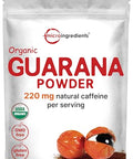 Micro Ingredients Organic Guarana Powder 1000Mg Per Serv 8 Ounces 220Mg Natural Caffeine Energizer Brazilian Herbal Extract Raw Bulk Superfood Coffee Substitute Vegan Friendly & Non-Gmo