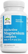 Terry Naturally Bioactive Magnesium Complex Bone & Heart Health Support Supplement With Vitamin B6 Zinc & Magnesium Pyridoxal5Phosphate Vegan Capsule Supplement 120 Capsules