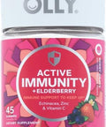Olly Immunity Gummy, Immune Support, Elderberry, Zinc, Vitamin C, Supplement, Berry Flavor, 15 Day Supply - 45 Count
