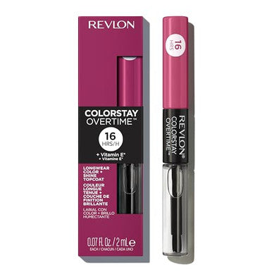 Revlon Liquid Lipstick With Clear Lip Gloss Colorstay Overtime Lipcolor Dual Ended With Vitamin E 260 Perennial Plum 0.07 Fl Oz