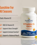 Nordic Naturals Vitamin D3 1000 Orange - 120 Mini Soft Gels - 1000 Iu Vitamin D3 - Supports Healthy Bones Mood & Immune System Function - Non-Gmo 120 Servings