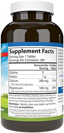 Carlson Chelated CalMag 2: 1 Calcium to Magnesium Ratio Bone Support Muscle Function and Energy Production 180 Tablets