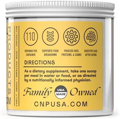 Complete Natural Products Digestive Enzyme Powder - Plant Based Blend 8Oz Glass Jar Gentle Digestive Support