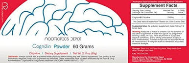 Cognizin Citicoline Powder 60 Grams Choline Supplement Brain Health Supplement Supports Memory and Cognitive Function Supports Attention Focus and Recall