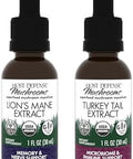 Host Defense Bundle With Lion'S Mane Extract 1 Fl Oz & Turkey Tail Extract 1 Fl Oz Support Brain Health Memory & Focus Support Digestive Health & Immune Response