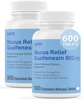Curist Guaifenesin 600 Mg Extended Release Tablets (300 Dye Tablets) Expectorant Mucus Relief Uniqus Guaifenesin 600 Mg (Bulk Pack)