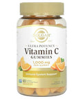 Solgar Vitamin C Gummies For Adults 1000Mg Ultra Potency Vitamin C Immune System Support For Women & Men - Tasty Tart Orange Flavor Vegan & Gluten-Free Gummy 2 Month Supply 60 Servings 2G Sugar