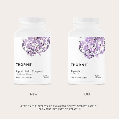 Thorne - Thyroid Health Complex - Cofactors For Function Support - Vitamins B12 C & E Ashwagandha Iodine Zinc Selenium Copper & L-Tyrosine - Third-Party Certified 120 Capsules