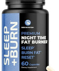 Nobi Nutrition Night Time Fat Burner Gummies Sleep Support & Weight Loss Supplement Slimming Hunger Suppressant & Metabolism Booster Shred Belly Fat While You Sleep Nighttime Diet Gummies For Women & Men 60Ct