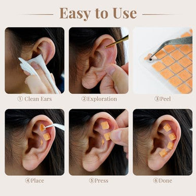 Goclimber Ear Seeds Acupuncture Kit Auricular Sticker Kit With Ears Seed Acupressure Ear Chart Acupuncture Pen Tweezers 1080Pcs