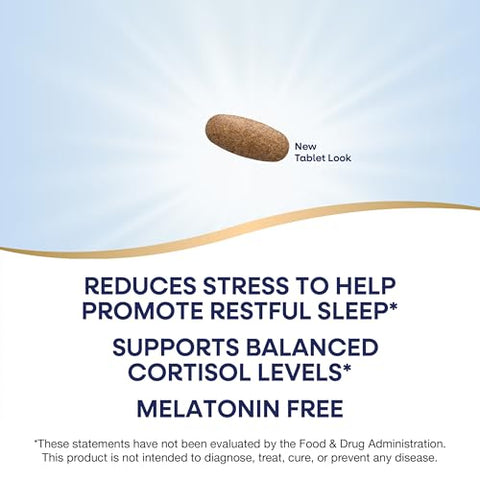 Nature'S Way Sleep Tonight Stress-Reducing Formula To Promote Restful Nights Melatonin Free Sleep Support With Ashwagandha And L-Theanine Vegan 28 Tablets (Packaging May Vary)