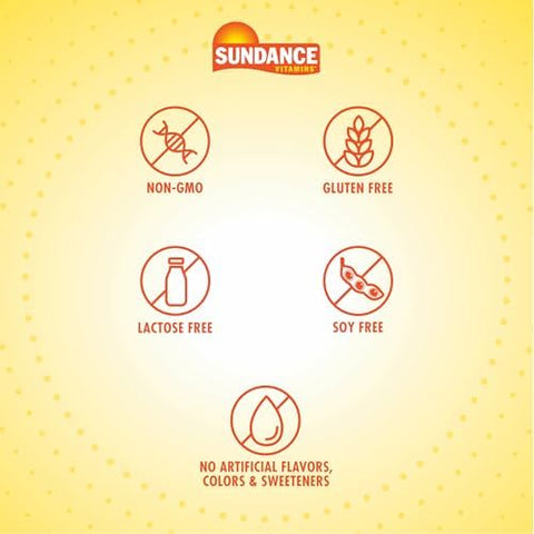 Sundance Hair Skin and Nails Vitamins 5000mcg 60 Coated Caplets with Biotin and Collagen NonGMO and Gluten Free Supplement