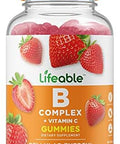 Lifeable Probiotic 2 Billion Cfu + B Complex Gummies Bundle Great Tasting Vitamin Supplement Gluten Gmo Chewable Gummy