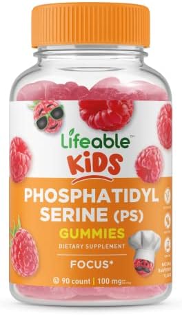 Lifeable Zinc 25Mg Kids + Phosphatidylserine (Ps) Kids Gummies Bundle Great Tasting Vitamin Supplement Gluten Gmo Chewable Gummy