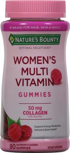 Nature'S Bounty Optimal Solutions Women'S Multivitamin Immune And Cellular Energy Support Bone Health Raspberry Flavor 80 Gummies 40 Total Servings (Pack Of 3)