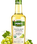 White Wine Vinegar Organic for Cooking & Salads - Italian, 16.9 fl oz | Ponti Brand, USDA Certified - Balanced Acidity & Fresh Bouquet - For Vegetables, Marinades & Pickling - 9-Gen Piedmont Craft