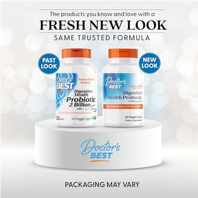 Doctor'S Best Digestive Health Probiotic 2 Billion With Lactospore Nongmo Vegan Gluten Soy 60 Veggie Caps (Drb00464)