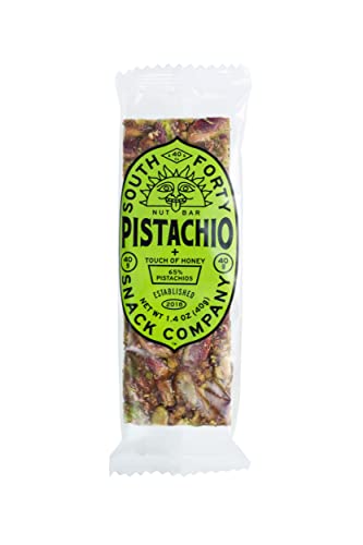 South 40 Snacks Pistachio and Cashew Bars, Extra Crunchy Nut Snack Bar, Simple Ingredients, Honey and Sugar, Unique Delicious Healthy Nut Clusters(40g Bar, Pack of 12)