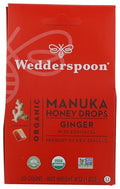 Wedderspoon Organic Manuka Honey Drops, Ginger & Echinacea, 20 Count (Pack of 1) | Genuine New Zealand Honey | Perfect Remedy For Dry Throats