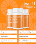 Celebrate Vitamins Iron Supplement With Vitamin C - 45Mg Iron, 60Mg Vitamin C, Bariatric Vitamins For Wls Patients, Vertical Sleeve & Gastric Bypass Surgery (90 Capsules)