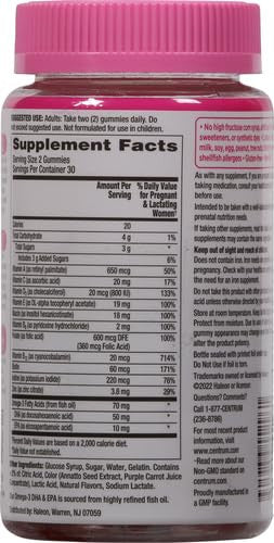 Centrum Prenatal Multivitamin Gummies With Dha And Folic Acid Mixed Berry And Orange Flavors - 60 Count 30 Day Supply