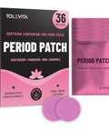 Tolevita Period Relief Patches Herbal Cramp Support With Chasteberry Magnesium Evening Primrose Dong Quai Curcumin Vitamins B6 And E Iron Chamomile Hormonal Balance And Menstrual Comfort 36 Pcs