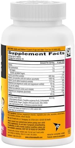 Airborne 1000Mg Vitamin C + Zinc Immune Support Supplement Chewable Tablets Very Berry Flavor With Powerful Antioxidants Vitamins A C & E 116 Chewable Tablets (2 Pack)