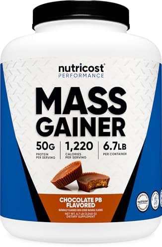 Nutricost Mass Gainer (Chocolate Peanut Butter Flavor 6.7 Lbs) 50 Grams Of Protein Per Serving Nongmo