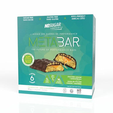 No Sugar Meta Bar Chocolate Caramel + Peanut Flavour Low Carb Snacks Keto Food Sugar Treats Gluten Healthy Snack Foods Diabetic Friendly Ketogenic Products (12 X 40G Bars = 480G Box)