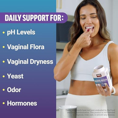 Force Factor Vaginal Health Probiotic Supplement For Women With Ksm66 Ashwagandha & 5B Cfus For Ph Balance Vaginal Flora & Hormone Balance Support Women'S Wellness Tropical Punch 60 Soft Chews