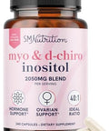MyoInositol and DChiro Inositol for Hormone Balance for Women Fertility Ovarian Health and Cycle Support Ideal 40: 1 Ratio Myoinositol 2000mg and D Chiro 50mg Ovarian Support Vitamins 120 Ct.