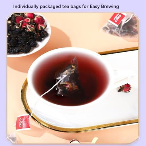 Mulberry Black Wolfberry Rose Tea 7.05oz / 200g, mixed flower fruit tea Ã¯Â¼Å’Good tea, a healthy drink.