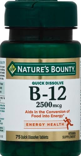 Nature's Bounty Vitamin B12 2500mcg 75 Tablets