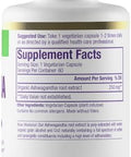 Paradise Herbs Organic Ashwagandha Ayurvedic Adaptogen Vegan Non Gmo Gluten 180 Vegetarian Capsules