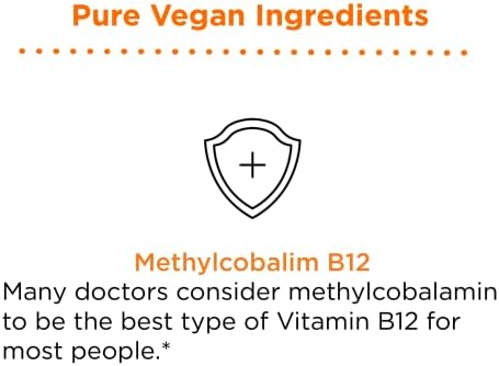 nbpure Organic and Vegan Vitamin Methyl B12 Spray Natural Energy Mood and Nerve System Support for Women Men Kids 500mcg Liquid Methylcobalamin Per Spray