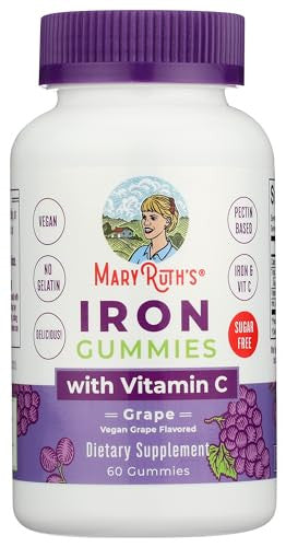 Maryruth's Iron Gummies For 14+ With Vitamin C For Absorption 60 Count