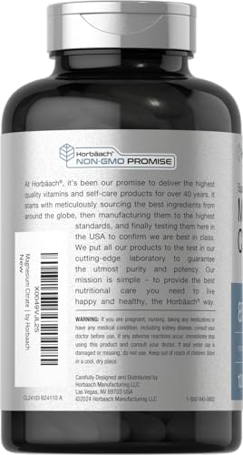 Horbaach Magnesium Citrate 850mg 120 Softgels Superior Absorption NonGMO and Gluten Free Formula