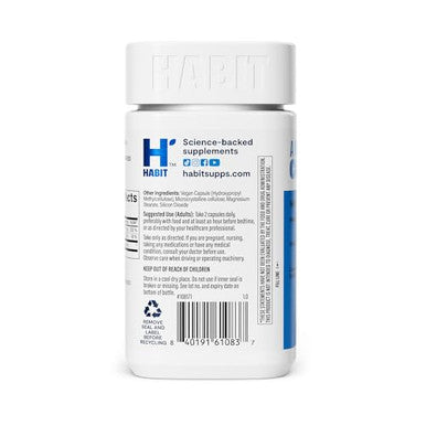 H' Habit Habit Magnesium Sleep & Recover Supplement Magnesium Glycinate Vitamin B6 Lemon Balm 60 Capsules