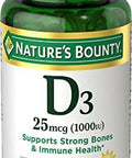 NatureS Bounty Vitamin D3 Vitamin Supplement Supports Immune System And Bone Health 1000Iu 120 Softgels