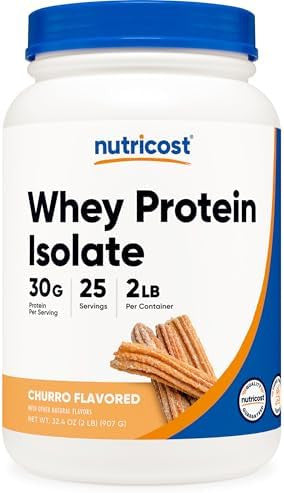 Nutricost Whey Protein Isolate 2 Lb Churro Flavored Gmo Gluten