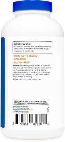 Nutricost L-Arginine 500Mg, 300 Capsules - Gluten And Non-Gmo