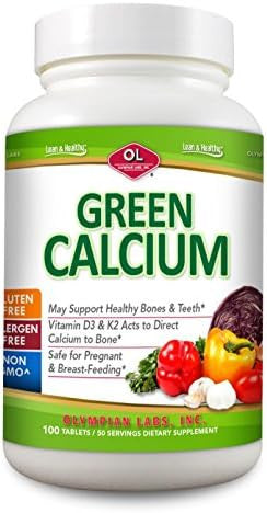 Olympian Labs Calcium Plus Magnesium Formulated With Vitamin C K2 & D3 100 Tablets Supporting Healthy Bones & Teeth